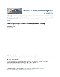 Pseudo-Gapping: Evidence for Overt Quantifier Raising