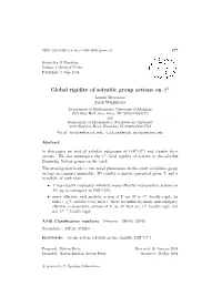 Global Rigidity of Solvable Group Actions on S1 Lizzie Burslem Amie Wilkinson
