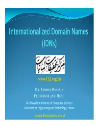Internationalized Domain Names (Idns)