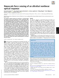 Nanoscale Force Sensing of an Ultrafast Nonlinear Optical Response