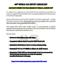 Official Entry Form for 2019 World 100