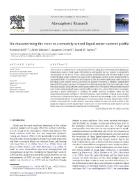 On Characterizing the Error in a Remotely Sensed Liquid Water Content Proﬁle