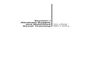 Session I Abraham Kuyper and Reformed Social Teaching