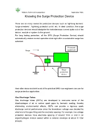 Knowing the Surge Protection Device