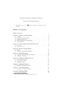 Lecture Notes in Galois Theory