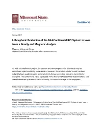Lithospheric Evaluation of the Mid-Continental Rift System in Iowa from a Gravity and Magnetic Analysis