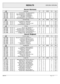 Results 25.09.2021.-26.09.2021