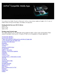 Airprint Compatible Mobile Apps