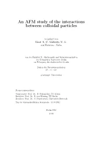 An AFM Study of the Interactions Between Colloidal Particles