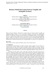 Business Model Innovation Between Tangible and Intangible Products