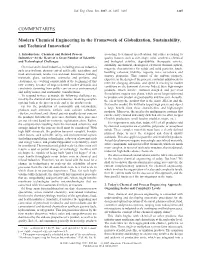 COMMENTARIES Modern Chemical Engineering in The