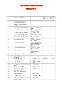 Index of the Indian Police Journal Issues from the Year 1954 to 2016