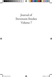 Journal of Stevenson Studies Volume 7