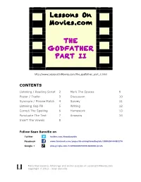 Lessons on Movies.Com the GODFATHER PART II