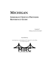Michigan Immigrant Service Provider Reference Guide