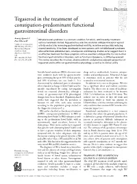 Tegaserod in the Treatment of Constipation-Predominant Functional Gastrointestinal Disorders