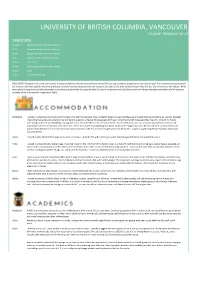 UNIVERSITY of BRITISH COLUMBIA, VANCOUVER STUDENT FEEDBACK 16-17 Student Profiles