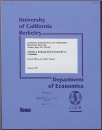 University of California Berkeley Department of Economics