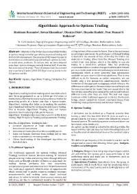 Algorithmic Approach to Options Trading
