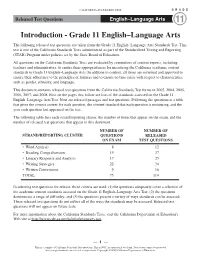 CST 2008 Released Test Questions, Grade 11 English-Language Arts