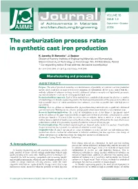 The Carburization Process Rates in Synthetic Cast Iron Production