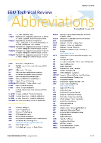 ABBREVIATIONS EBU Technical Review