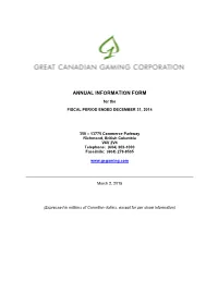 Annual Information Form 2014
