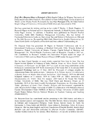 Brief Bio-Data