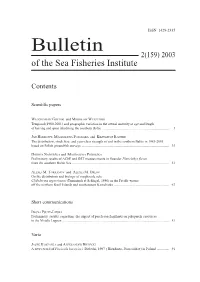 Bulletin of the Sea Fisheries Institute 2 (159) 2003