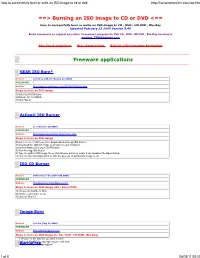 ==&gt; Burning an ISO Image to CD Or DVD &lt;== Freeware Applications