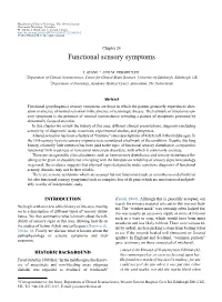 Functional Sensory Symptoms