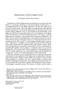 Making Sense of Kant's Highest Good
