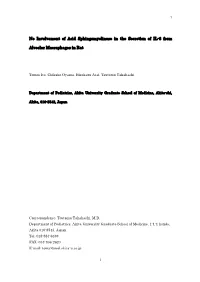No Involvement of Acid Sphingomyelinase in the Secretion of IL-6 From