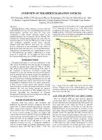 Overview of Terahertz Radiation Sources