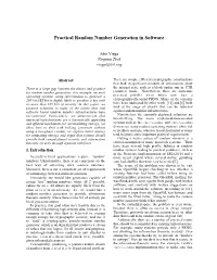 Practical Random Number Generation in Software