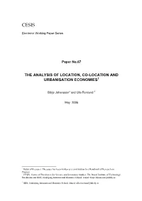 The Analysis of Location, Co-Location And