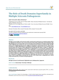 The Role of Death Domains Superfamily in Multiple Sclerosis Pathogenesis