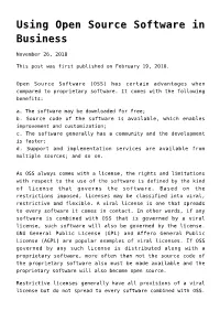 Using Open Source Software in Business