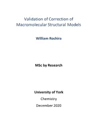 Validation of Correction of Macromolecular Structural Models