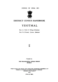 District Census Handbook, Yeotmal, Part a & B