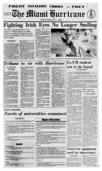 Fighting Irish Eyes No Longer Smiling Notre Dame Return the Punt Four the Key to the Hurricanes' 20-0 Plays Later