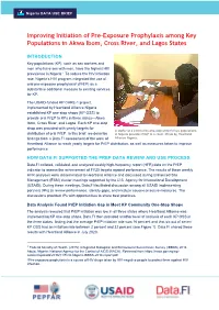 Improving Initiation of Pre-Exposure Prophylaxis Among Key Populations in Akwa Ibom, Cross River, and Lagos States