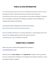 Public Access Information Submitting a Comment