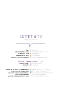 Sommaire TABLE of CONTENTS