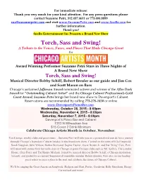 Torch, Sass and Swing Press Release