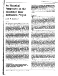 An Historical Perspective on the Kissimmee River Restoration Project