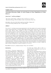Anatomical Structure Study of Aerial Organs in Four Populations of Urtica Dioica L