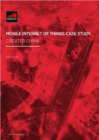 Mobile Internet of Things Case Study Greater China