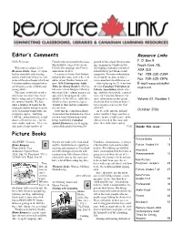 Resource Links Hello Everyone French Titles Reviewed in This Issue Growth of the School Library Learn- P
