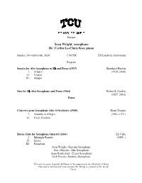 Sean Wright, Saxophone Dr. Cecilia Lo-Chien Kao, Piano